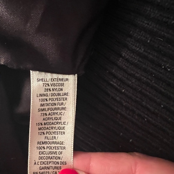 Old navy small Cozy Black velvet velour vest with brown faux fur hood - Picture 12 of 14